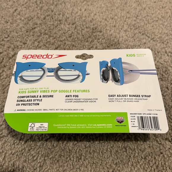 NWT Speedo Kid's Sunny Vibes Swim Goggles Ages 3-6 - Shark - Picture 4 of 4